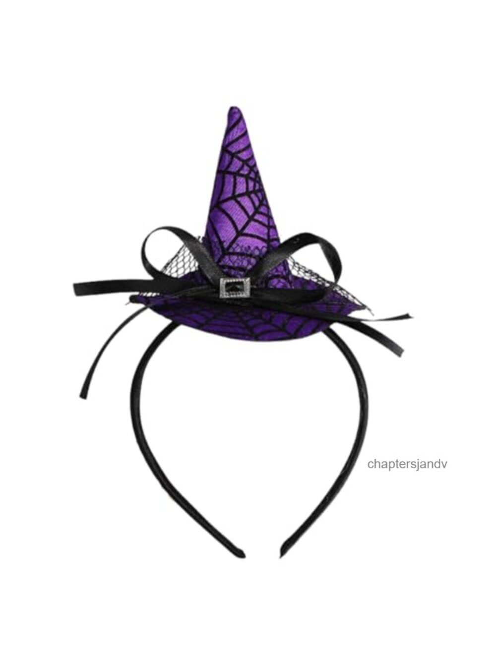 Witch Hat Headband Satin Glitter Halloween Hair Accessory